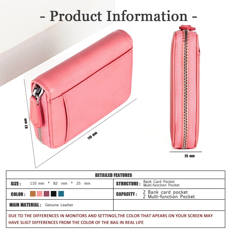 RFID Anti-theft Zipper Leather Coin Purse Coin Storage Bag