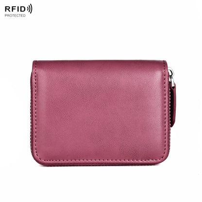 RFID Anti-theft Zipper Leather Coin Purse Coin Storage Bag