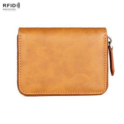 RFID Anti-theft Zipper Leather Coin Purse Coin Storage Bag