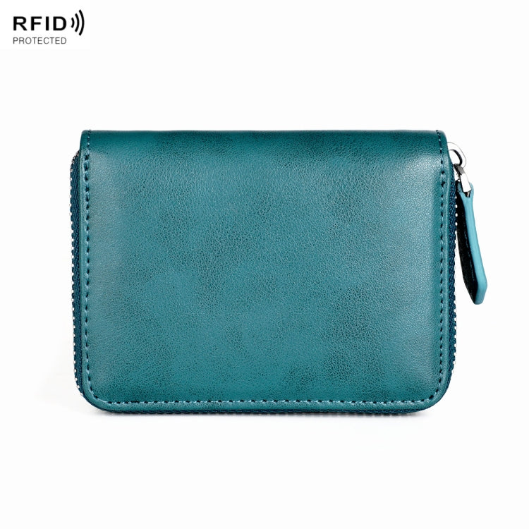 RFID Anti-theft Zipper Leather Coin Purse Coin Storage Bag
