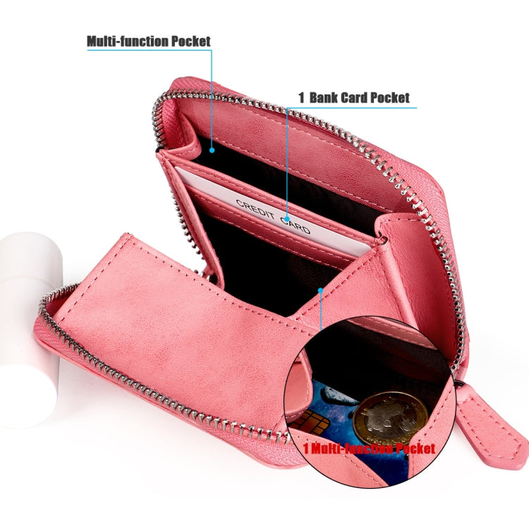 RFID Anti-theft Zipper Leather Coin Purse Coin Storage Bag