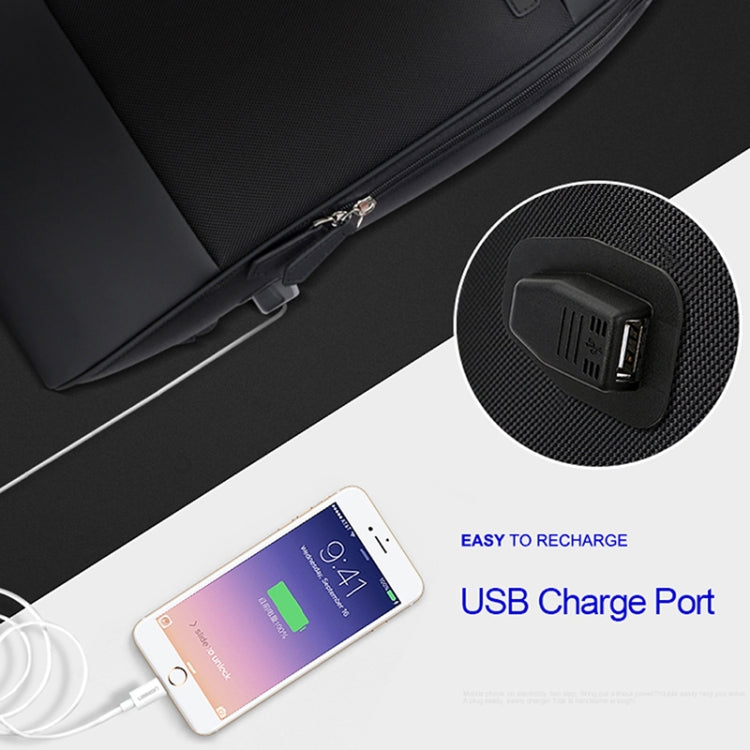 Bopai 751-006881 Business Anti-theft Waterproof Large Capacity Double Shoulder Bag,with USB Charging Port, Size: 30x14x44cm, 751-006881