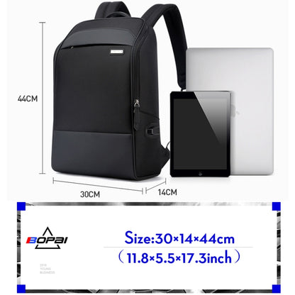 Bopai 751-006881 Business Anti-theft Waterproof Large Capacity Double Shoulder Bag,with USB Charging Port, Size: 30x14x44cm, 751-006881