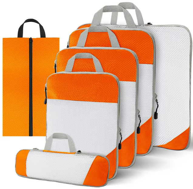 Woven Fabric Packing Cubes 7 Piece Set