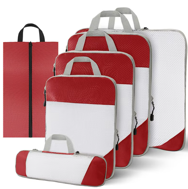 Woven Fabric Packing Cubes 7 Piece Set