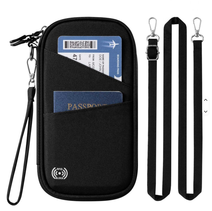 RFID Travel Passport Holder | Adjustable Strap