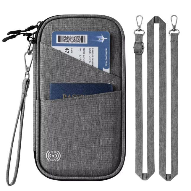 RFID Travel Passport Holder | Adjustable Strap