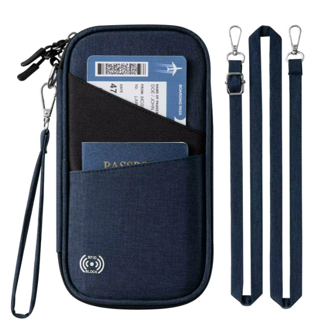 RFID Travel Passport Holder | Adjustable Strap
