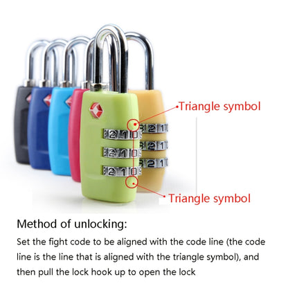 Customs Luggage Lock Overseas Travel Luggage Zipper Lock Plastic TSA Code Lock, Black, Red, Blue, Green, Rose Red, Yellow, Dark Blue