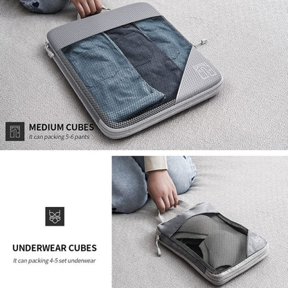3 In 1 Compression Mesh Travel Cubes Clothes Underwear Packing Bags, 3 In 1