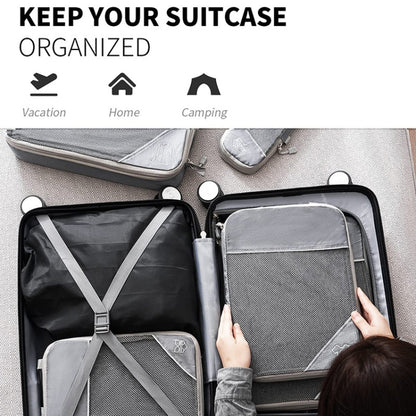 3 In 1 Compression Mesh Travel Cubes Clothes Underwear Packing Bags, 3 In 1