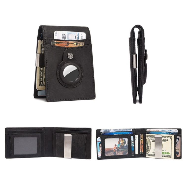 HUMERPAUL BP993 RFID Anti-Theft Brush Pocket Card Bag Suitable For AirTag 2nd Gen / AirTag 1st Gen, BP993 Black, BP993 Dark Brown, BP993 Brown