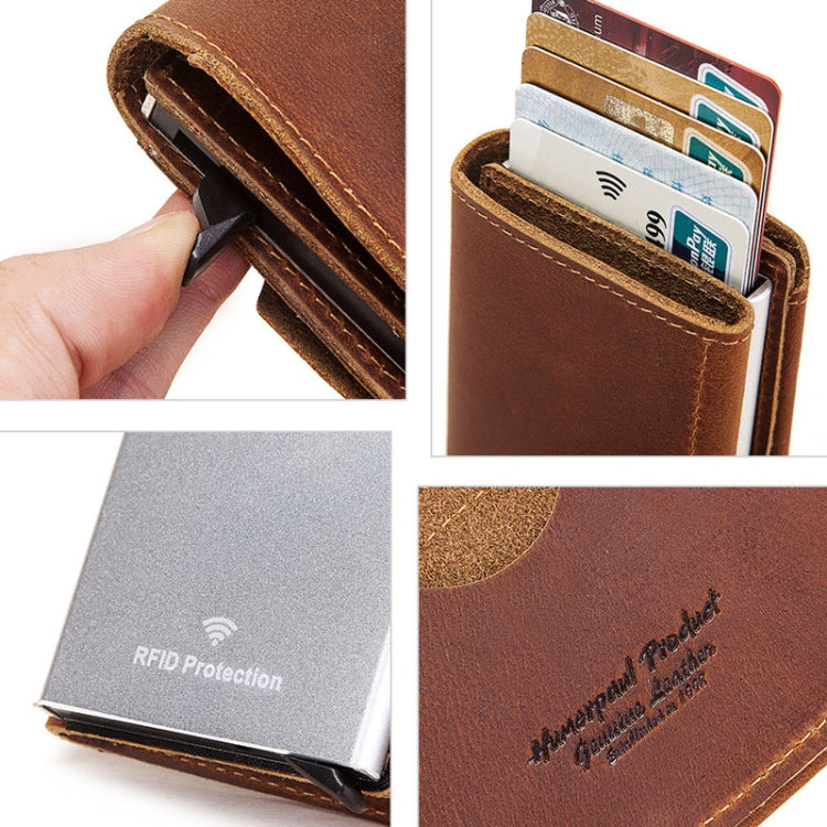 HUMERPAUL BP906 Credit Card Cover RFID Anti-Theft Brush Card Bag, BP906 Black, BP906 Brown