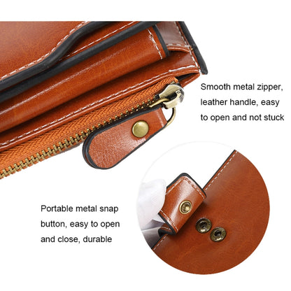 1669 RFID Anti-magnetic Anti-theft Retro Long Wallet Card Holder Document Bag, Red Wine, Peacock Blue, Midnight Black, Retro Brown, Lotus Color, Ancient Yellow