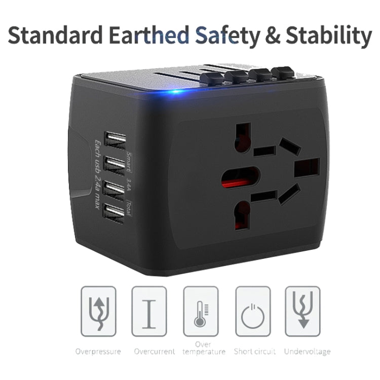 BMAX 199-04U Travel Multifunctional USB Converter 4 USB Universal Socket, BMAX 199-04U Blue, BMAX 199-04U Black