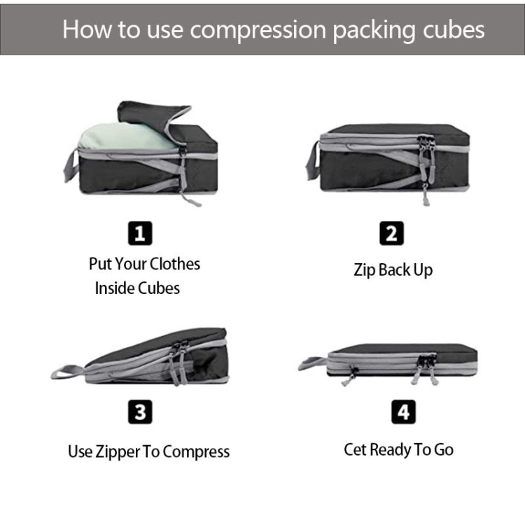 9 In 1  Compression Packing Cubes Expandable Travel Bags Luggage Organizer, 9 In 1