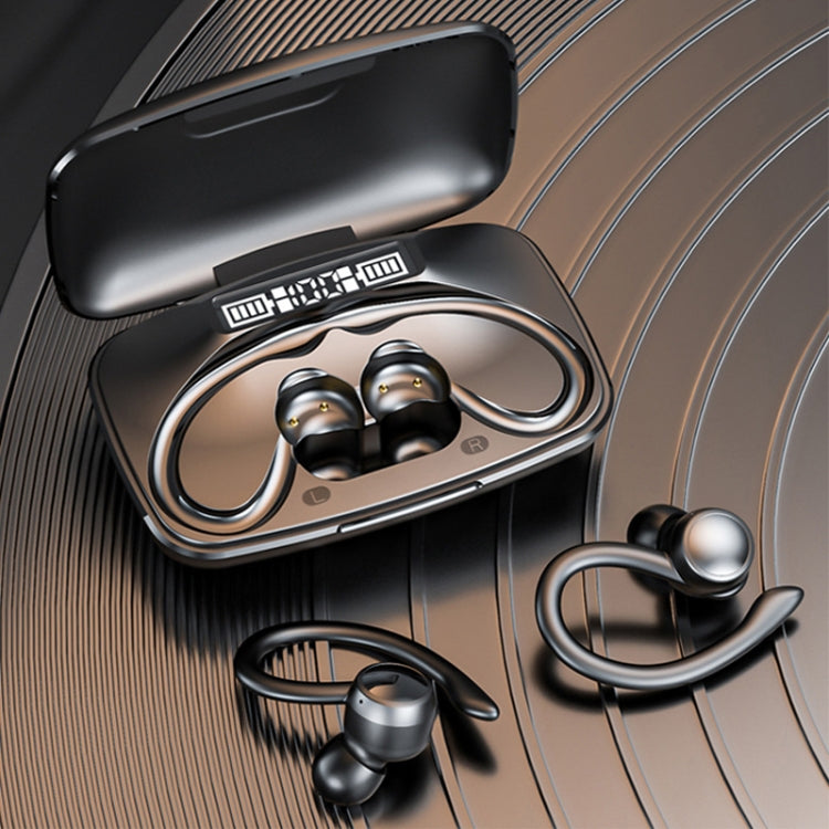 TWS Ear-Mounted LED Digital Display Noise Reduction Bluetooth Earphones With Power Bank Function