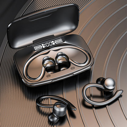 TWS Ear-Mounted LED Digital Display Noise Reduction Bluetooth Earphones With Power Bank Function