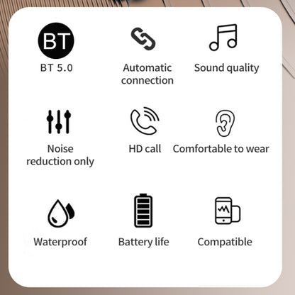 TWS Ear-Mounted LED Digital Display Noise Reduction Bluetooth Earphones With Power Bank Function
