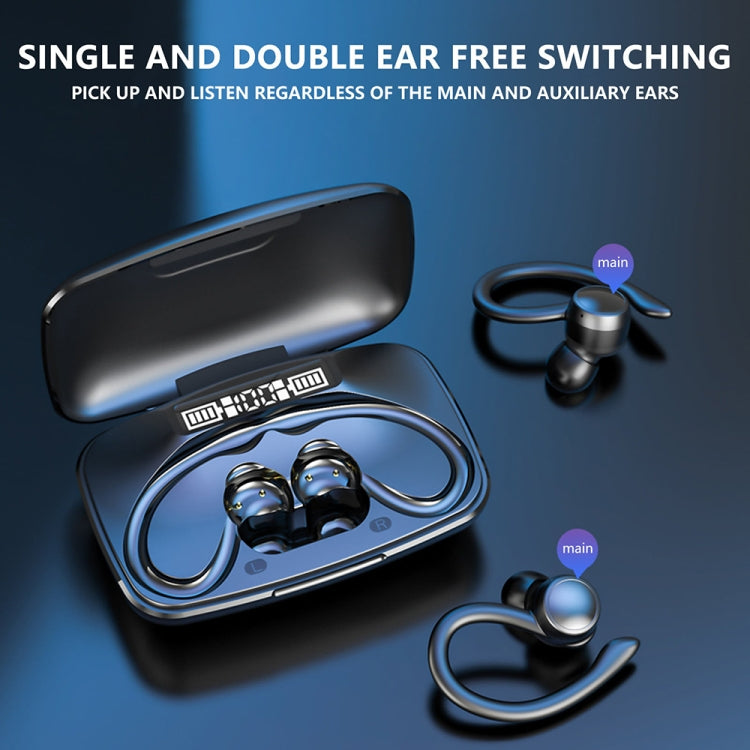 TWS Ear-Mounted LED Digital Display Noise Reduction Bluetooth Earphones With Power Bank Function