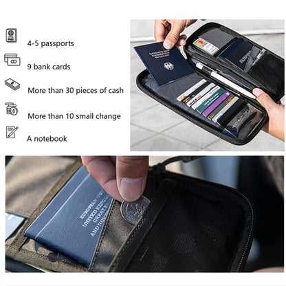 RFID Anti-Theft Certificate Storage Package Oxford Cloth Handheld Travel Passport Card Bag, Handheld