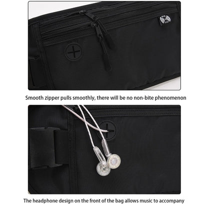 Passport Fit Invisible Waterproof Cell Phone Waist Pack Anti-theft Brush Travel Document Organizer Bag