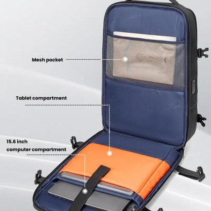 Wiersaam Men Anti-Theft Business Laptop Backpack 15.6 Inch Computer Bag With USB & Type-C Charging Ports, WA338353  Gray