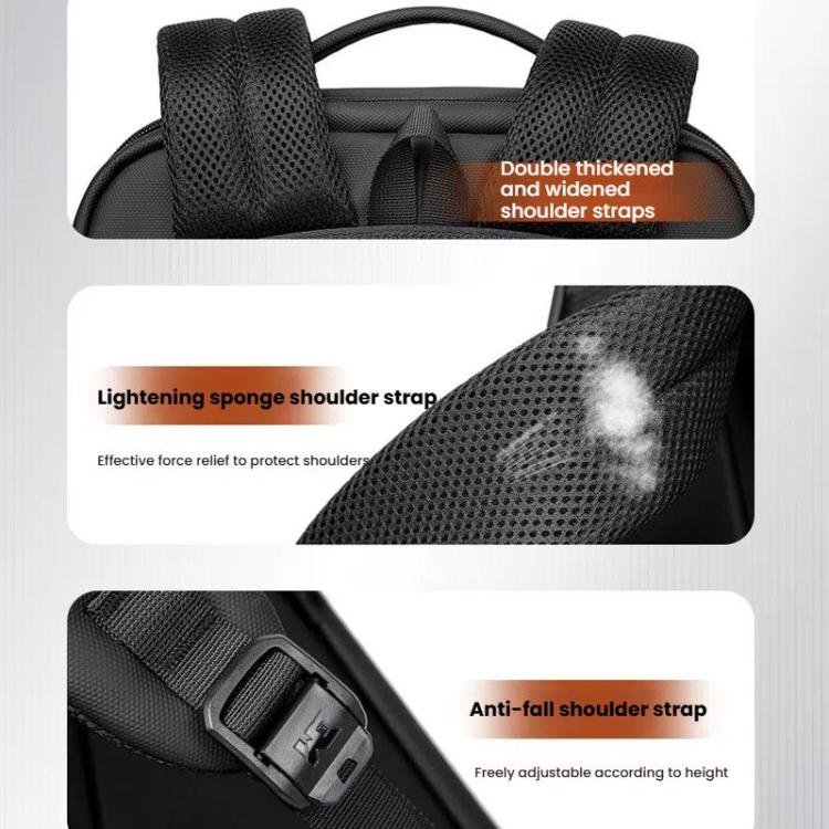 Wiersaam Men Anti-Theft Business Laptop Backpack 15.6 Inch Computer Bag With USB & Type-C Charging Ports, WA338353  Gray