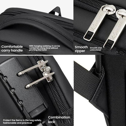 Wiersaam Men Anti-Theft Business Laptop Backpack 15.6 Inch Computer Bag With USB & Type-C Charging Ports, WA338353  Gray