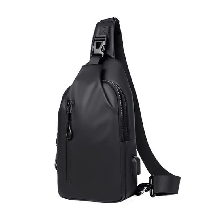 Men Anti-theft Chest Bag Water-Resistant Outdoor Sling Backpack with USB Charging Port