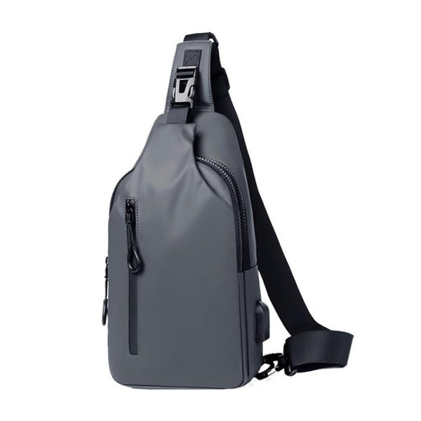 Men Anti-theft Chest Bag Water-Resistant Outdoor Sling Backpack with USB Charging Port