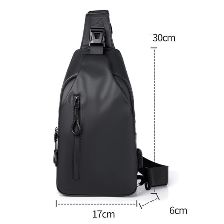 Men Anti-theft Chest Bag Water-Resistant Outdoor Sling Backpack with USB Charging Port